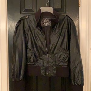 LAST KISS faux black leather jacket M
